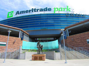College World Series TD AmeritradePark Entrance and Statue 
